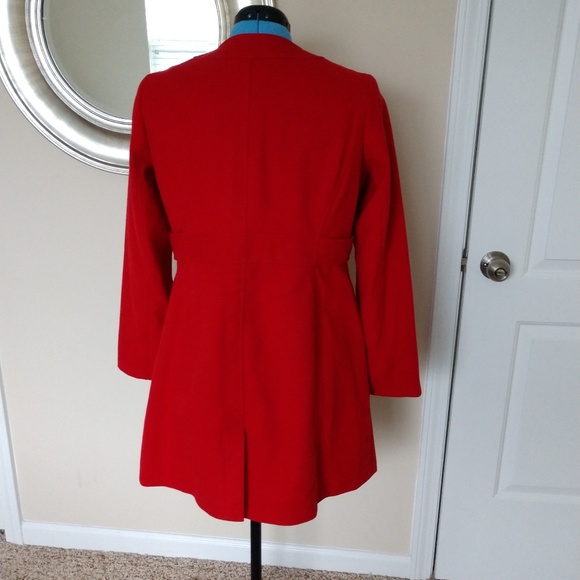 I.N. Studio Red Wool Coat 14 - Picture 2 of 5